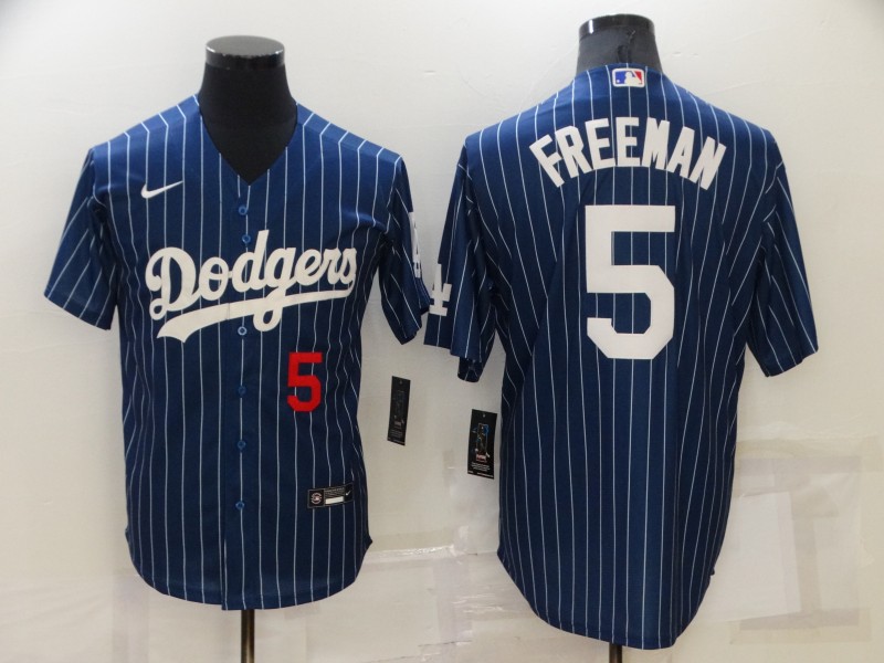 Men's Los Angeles Dodgers #5 Freddie Freeman Navy Cool Base Stitched Jersey Men's Los Angeles Dodgers #5 Freddie Freeman Navy Cool Base Stitched Jersey